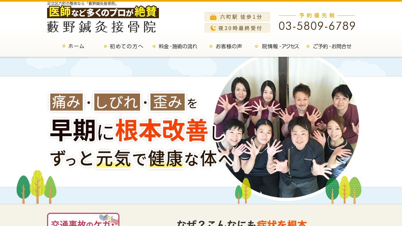 藪野鍼灸接骨院のホームページ