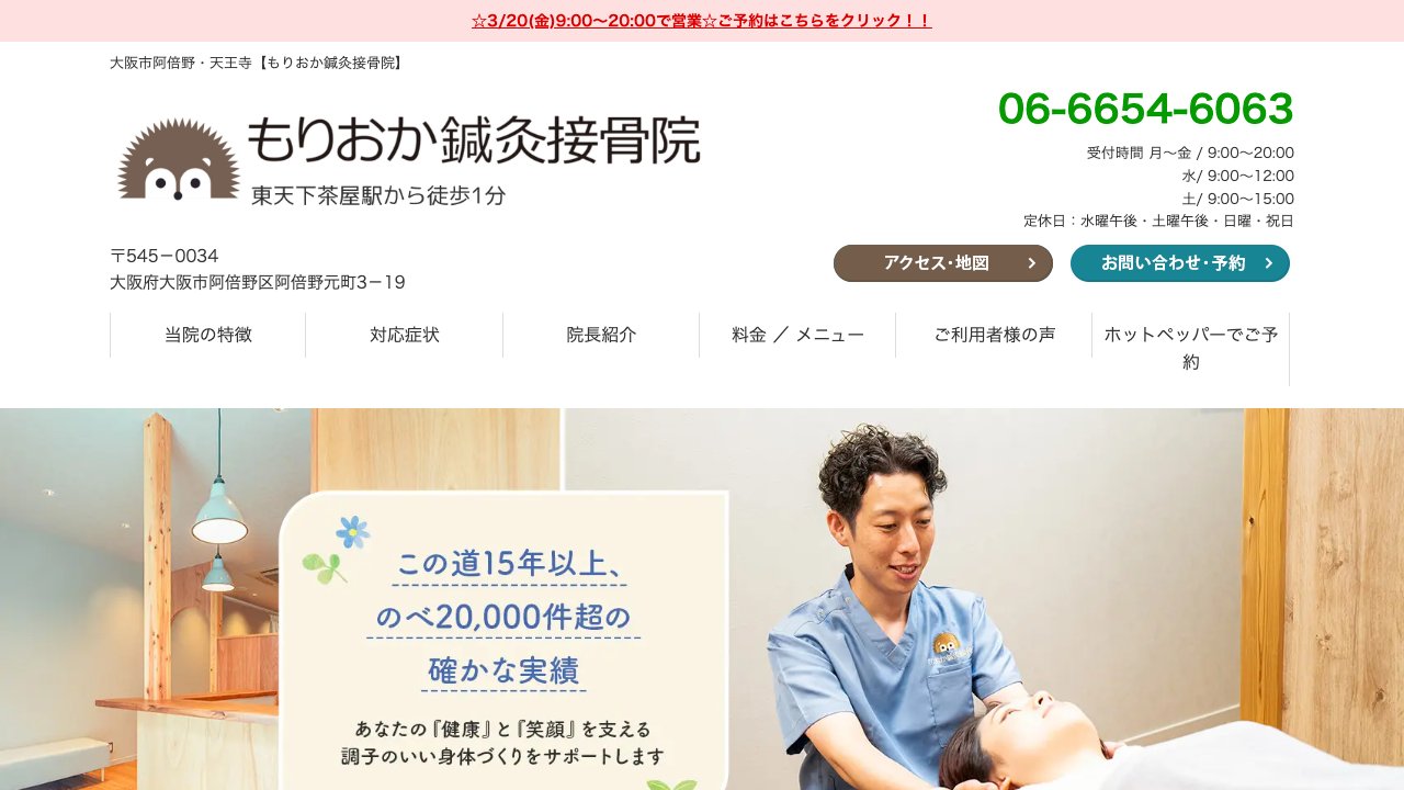 もりおか鍼灸接骨院のホームページ