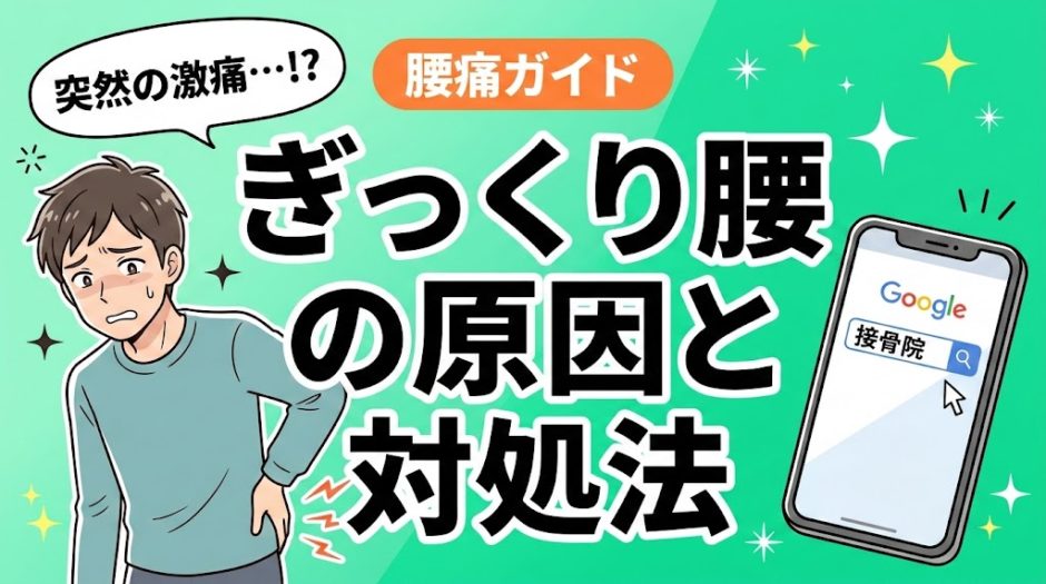ぎっくり腰の原因とは？なりやすい人の特徴と予防法のアイキャッチ画像