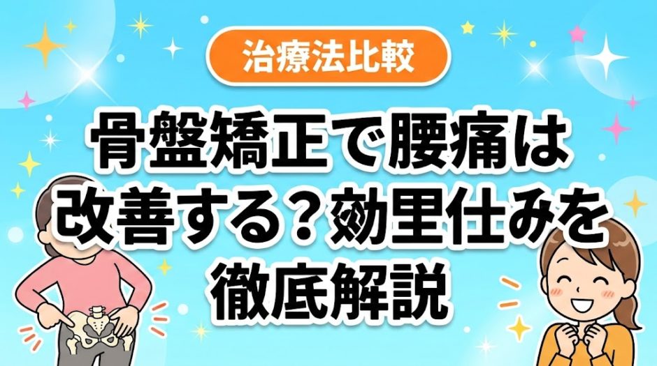 骨盤矯正で腰痛は改善する？効果と仕組みを徹底解説のアイキャッチ画像