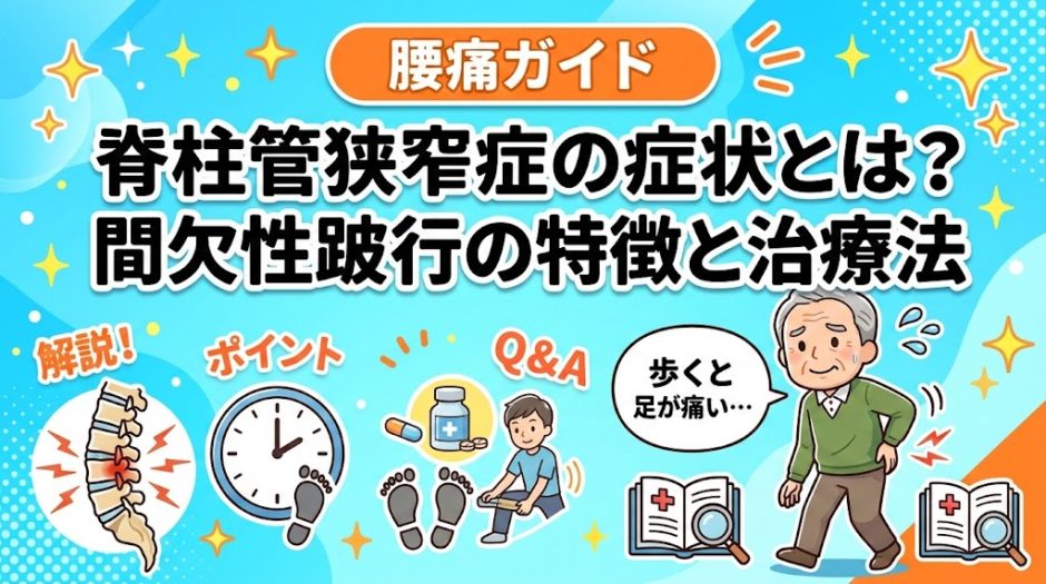 脊柱管狭窄症の症状とは？間欠性跛行の特徴と治療法のアイキャッチ画像