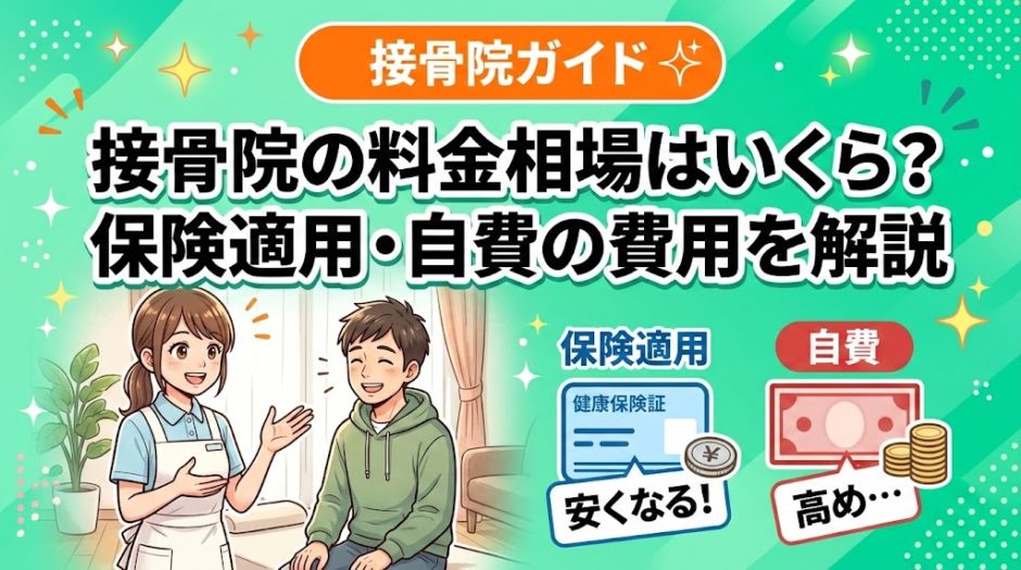 接骨院の料金相場はいくら？保険適用・自費の費用を解説のアイキャッチ画像