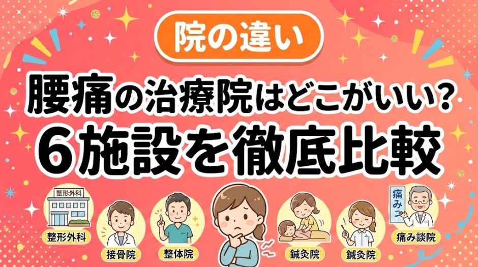 腰痛の治療院はどこがいい？6施設を徹底比較のアイキャッチ画像