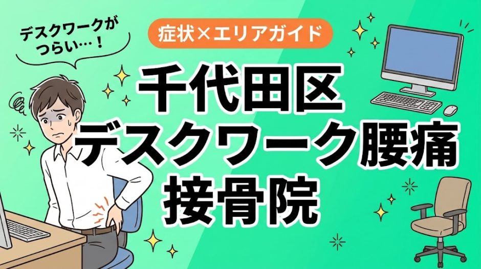 千代田区でデスクワーク腰痛におすすめの接骨院｜原因・治療法・セルフケアを解説のアイキャッチ画像