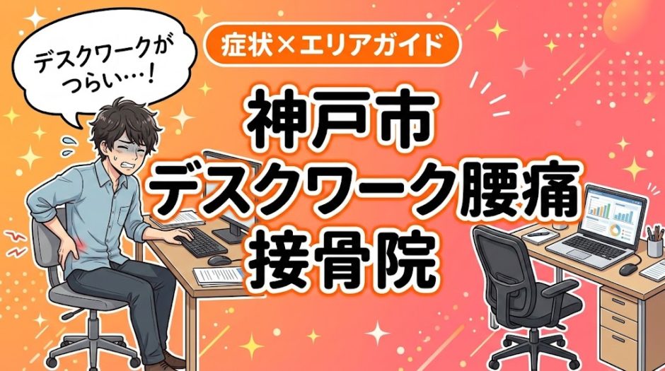 神戸市でデスクワーク腰痛におすすめの接骨院｜原因・治療法・セルフケアを解説のアイキャッチ画像