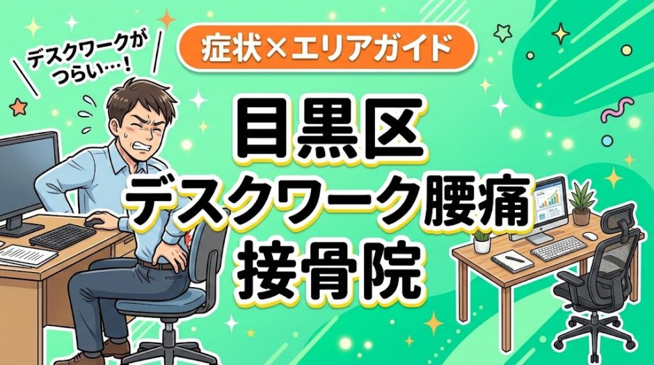 目黒区でデスクワーク腰痛におすすめの接骨院｜原因・治療法・セルフケアを解説のアイキャッチ画像