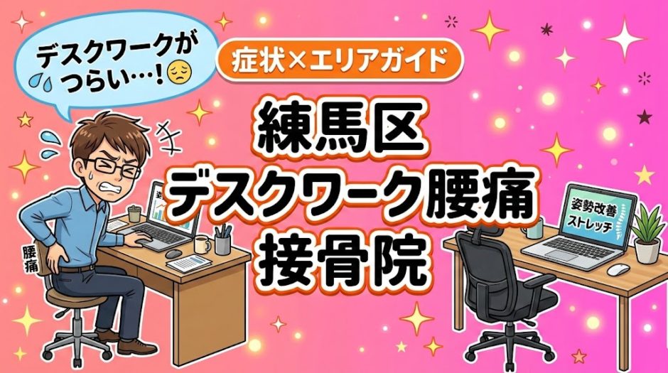 練馬区でデスクワーク腰痛におすすめの接骨院｜原因・治療法・セルフケアを解説のアイキャッチ画像