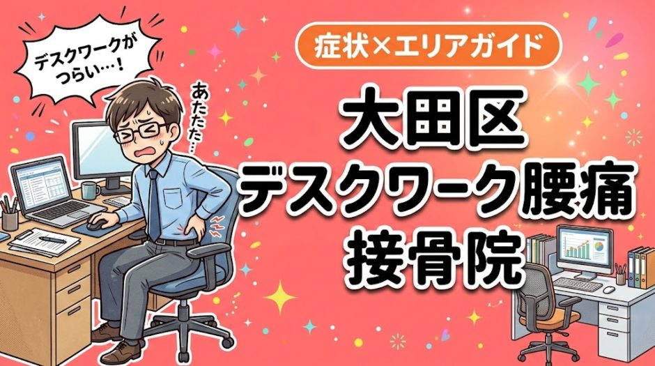 大田区でデスクワーク腰痛におすすめの接骨院｜原因・治療法・セルフケアを解説のアイキャッチ画像