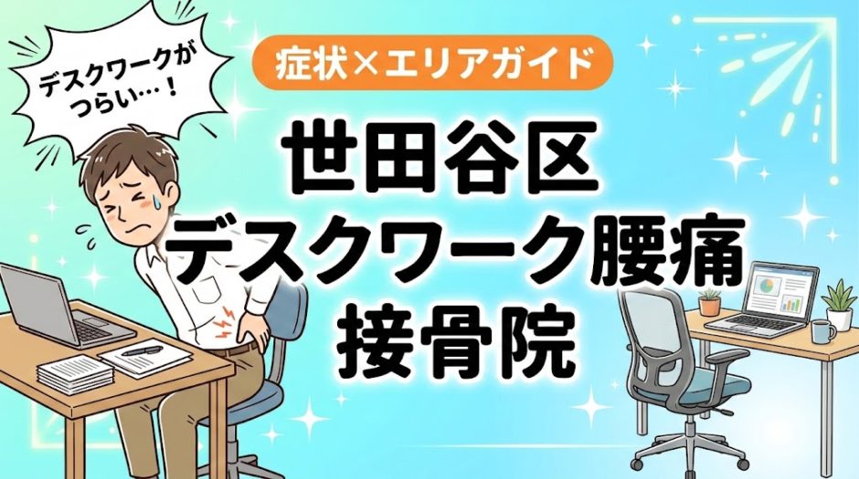 世田谷区でデスクワーク腰痛におすすめの接骨院｜原因・治療法・セルフケアを解説のアイキャッチ画像