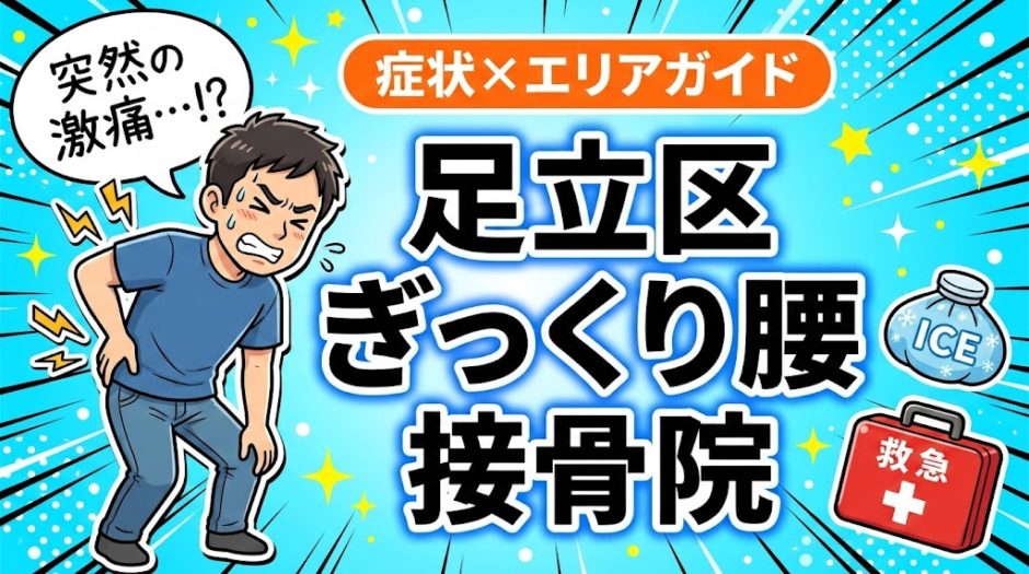 足立区でぎっくり腰におすすめの接骨院｜原因・治療法・セルフケアを解説のアイキャッチ画像