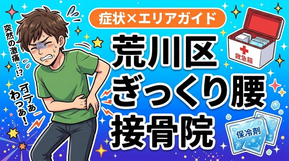 荒川区でぎっくり腰におすすめの接骨院｜原因・治療法・セルフケアを解説のアイキャッチ画像