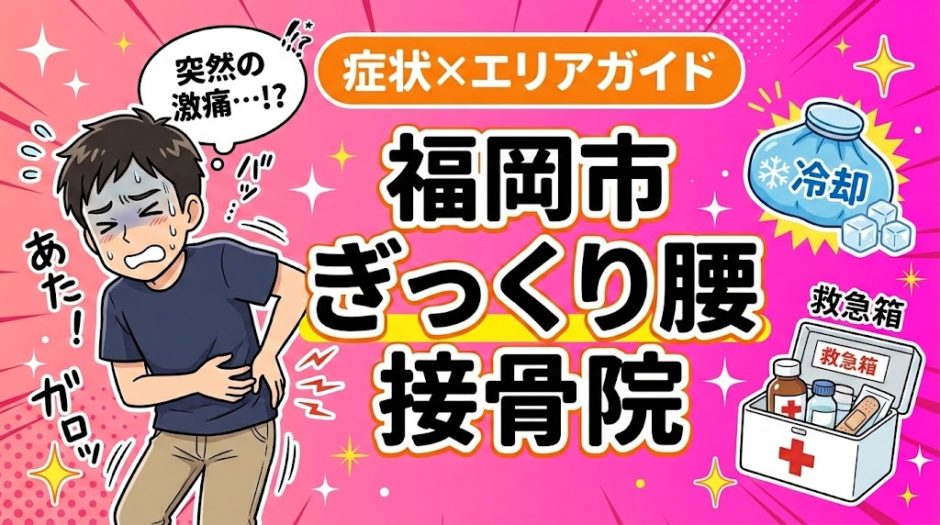 福岡市でぎっくり腰におすすめの接骨院｜原因・治療法・セルフケアを解説のアイキャッチ画像
