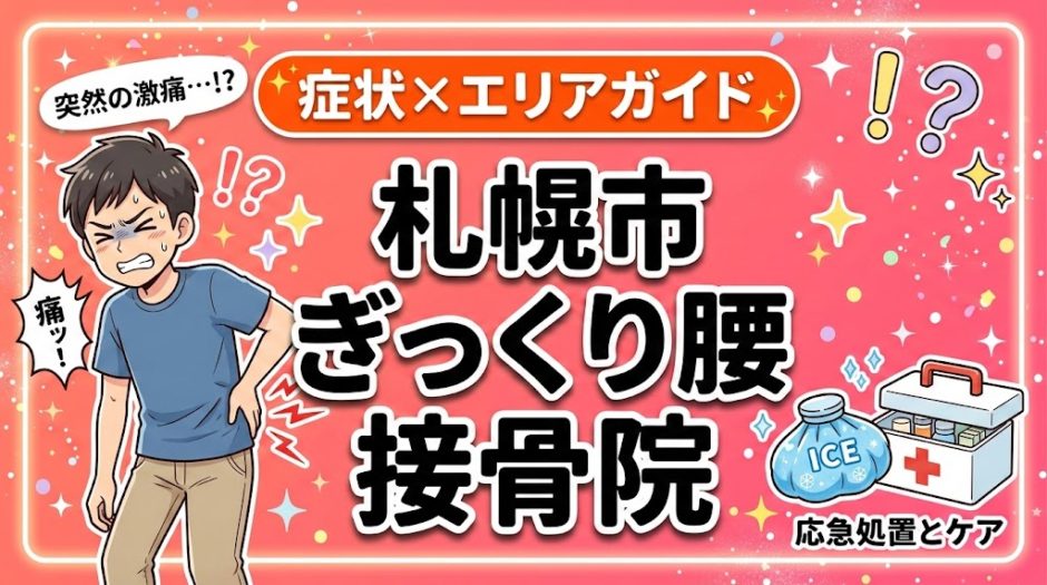 札幌市でぎっくり腰におすすめの接骨院｜原因・治療法・セルフケアを解説のアイキャッチ画像