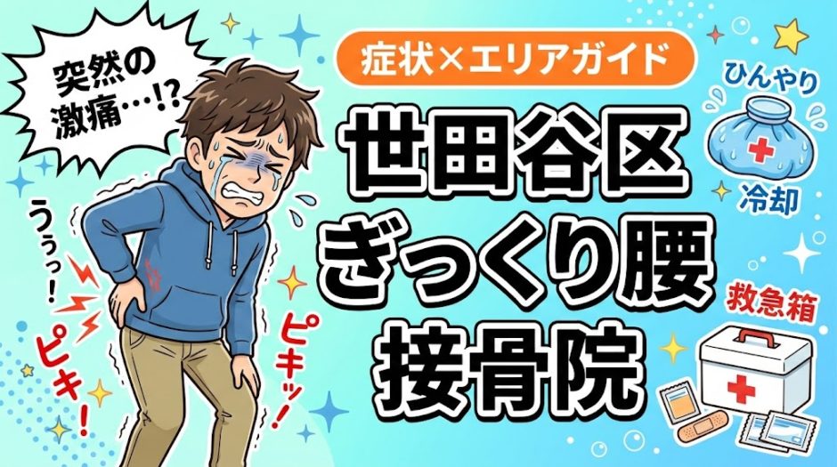 世田谷区でぎっくり腰におすすめの接骨院｜原因・治療法・セルフケアを解説のアイキャッチ画像