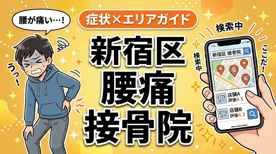 新宿区で立ち仕事の腰痛におすすめの接骨院｜原因・治療法・セルフケアを解説のアイキャッチ画像