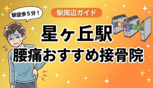 【2026年】星ヶ丘駅で腰痛治療におすすめの接骨院5選｜口コミ・料金で比較
