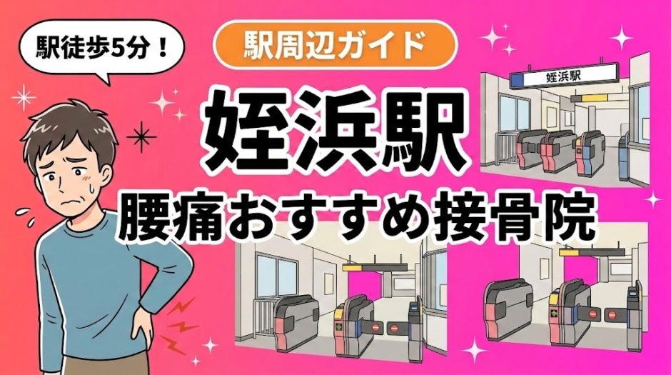 姪浜駅周辺で腰痛におすすめの接骨院4選｜駅徒歩5分以内のアイキャッチ画像