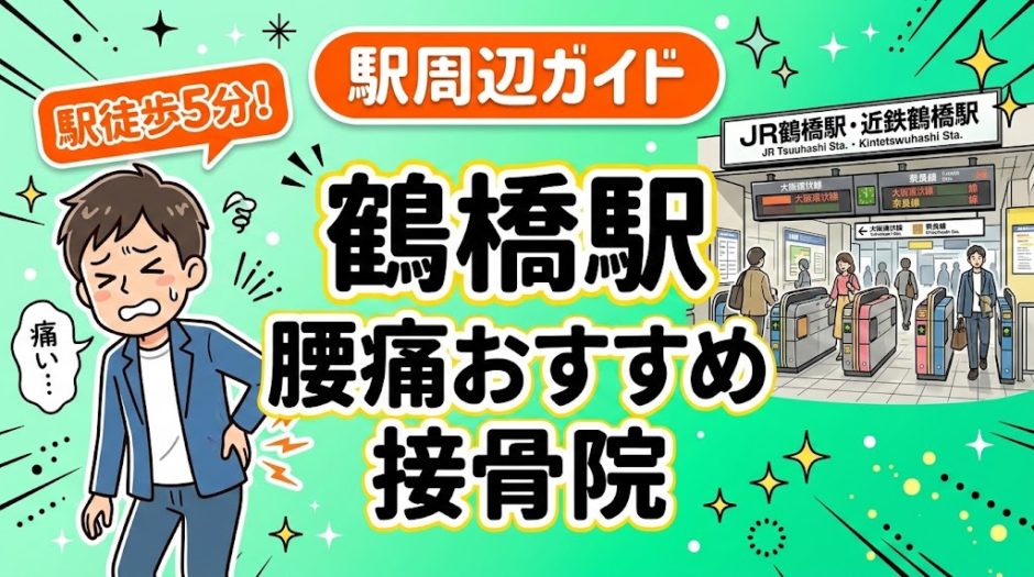 鶴橋駅周辺で腰痛におすすめの接骨院4選｜駅徒歩5分以内のアイキャッチ画像