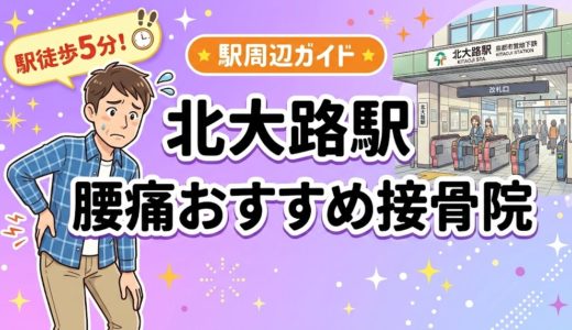 北大路駅周辺で腰痛におすすめの接骨院4選｜駅徒歩5分以内