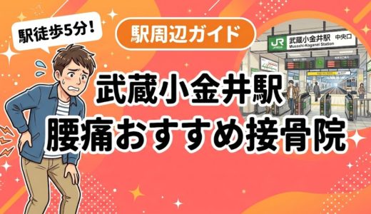 武蔵小金井駅周辺で腰痛におすすめの接骨院4選｜駅徒歩5分以内
