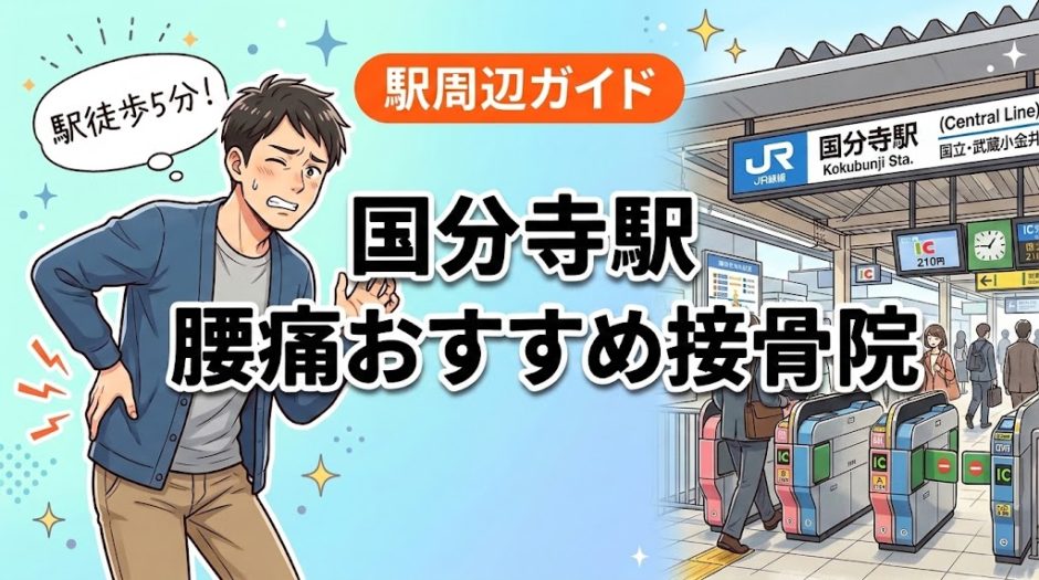 国分寺駅周辺で腰痛におすすめの接骨院4選｜駅徒歩5分以内のアイキャッチ画像
