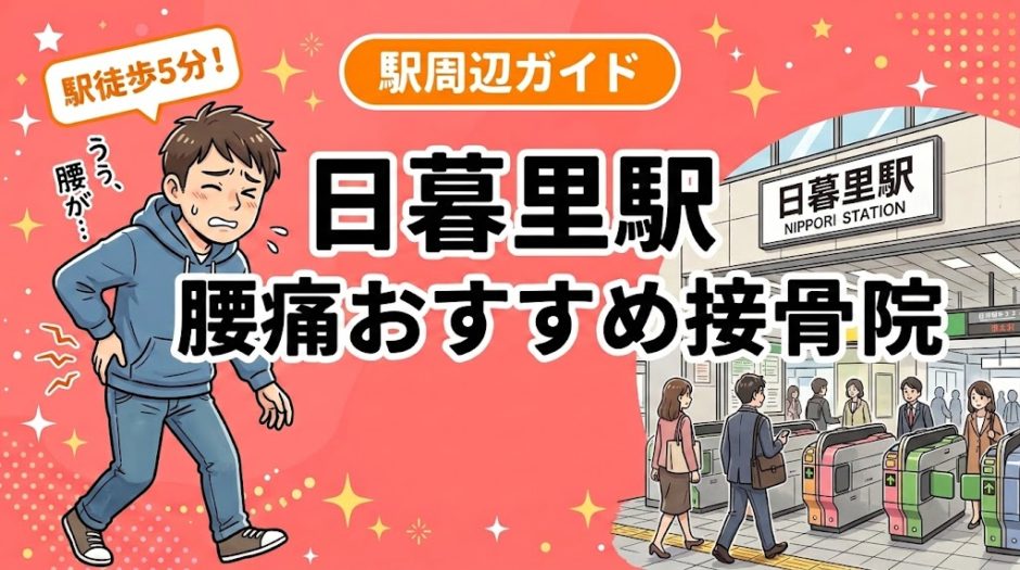 日暮里駅周辺で腰痛におすすめの接骨院4選｜駅徒歩5分以内のアイキャッチ画像