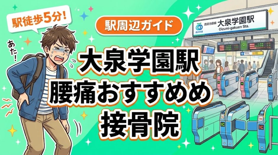 大泉学園駅周辺で腰痛におすすめの接骨院4選｜駅徒歩5分以内のアイキャッチ画像