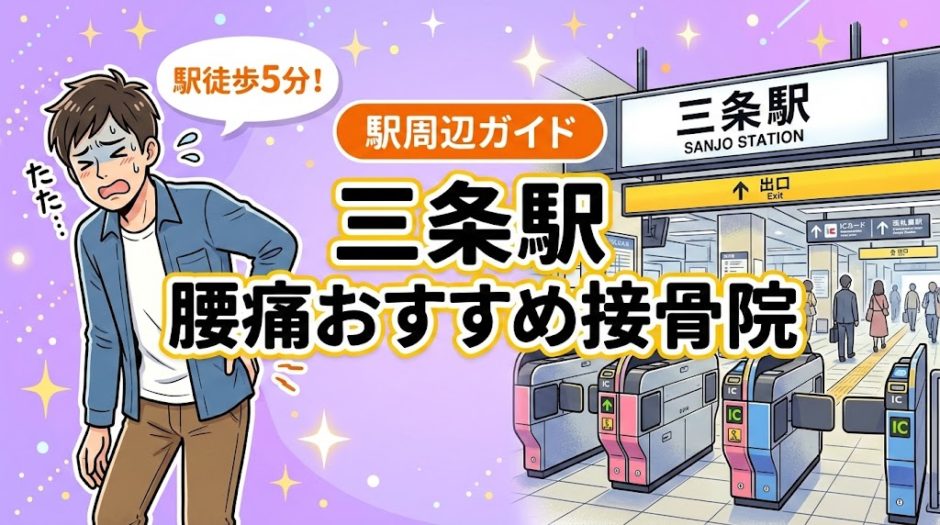 三条駅周辺で腰痛におすすめの接骨院4選｜駅徒歩5分以内のアイキャッチ画像