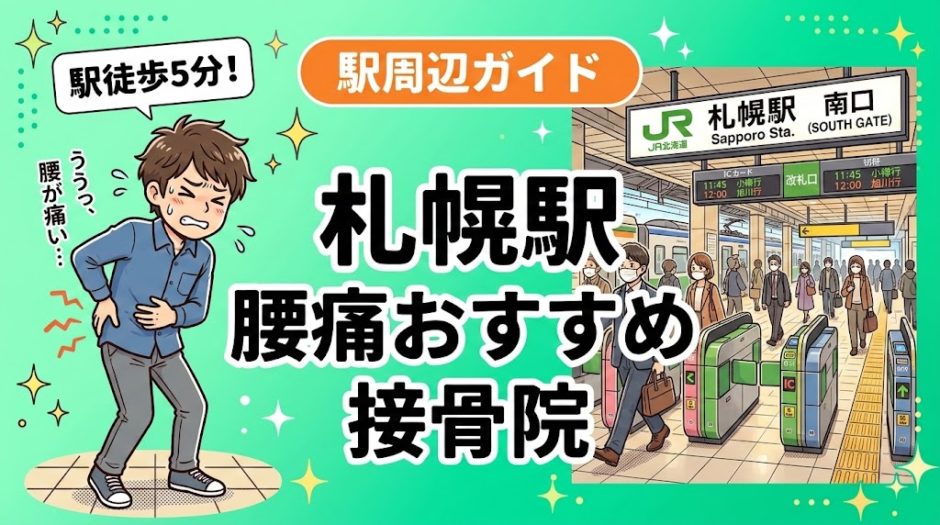札幌駅周辺で腰痛におすすめの接骨院4選｜駅徒歩5分以内のアイキャッチ画像