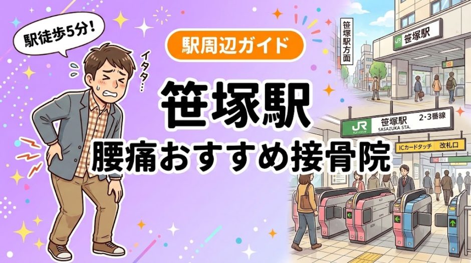 笹塚駅周辺で腰痛におすすめの接骨院4選｜駅徒歩5分以内のアイキャッチ画像