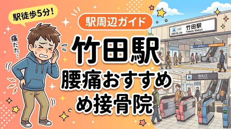 竹田駅周辺で腰痛におすすめの接骨院5選｜駅徒歩5分以内のアイキャッチ画像