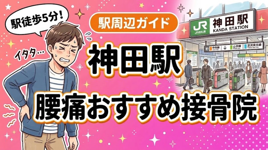 神田駅周辺で腰痛におすすめの接骨院4選｜駅徒歩5分以内のアイキャッチ画像