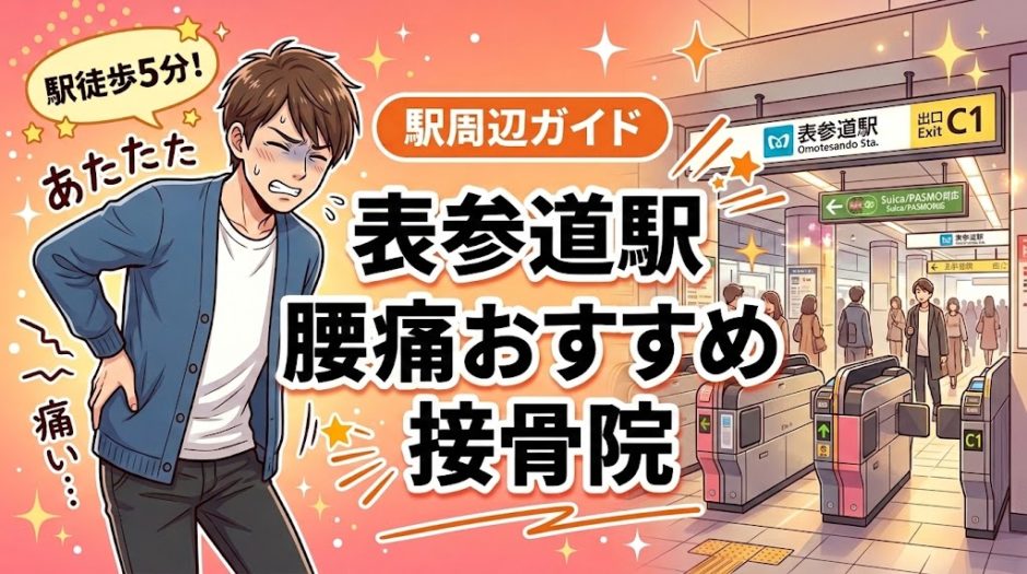 表参道駅周辺で腰痛におすすめの接骨院4選｜駅徒歩5分以内のアイキャッチ画像