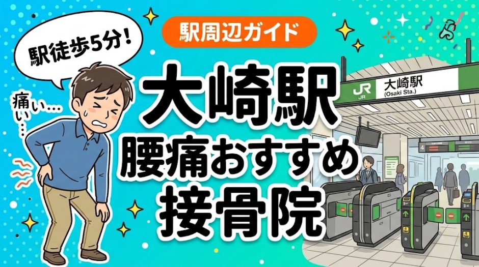 大崎駅周辺で腰痛におすすめの接骨院5選｜駅徒歩5分以内のアイキャッチ画像