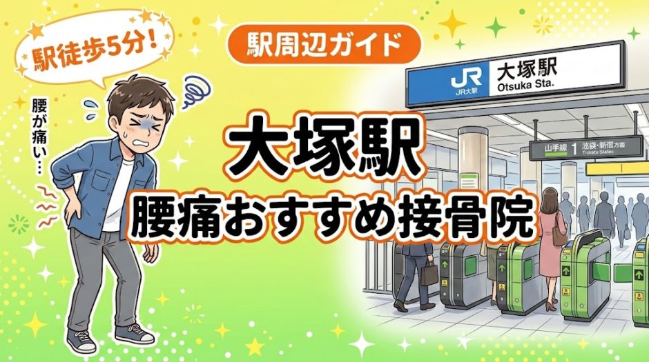 大塚駅周辺で腰痛におすすめの接骨院5選｜駅徒歩5分以内のアイキャッチ画像