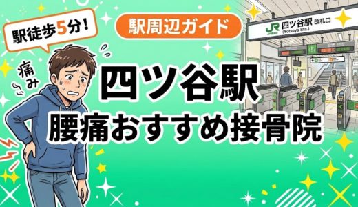 四ツ谷駅周辺で腰痛におすすめの接骨院3選｜駅徒歩5分以内