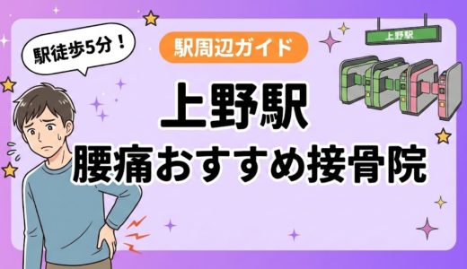 上野駅周辺で腰痛におすすめの接骨院5選｜駅徒歩5分以内
