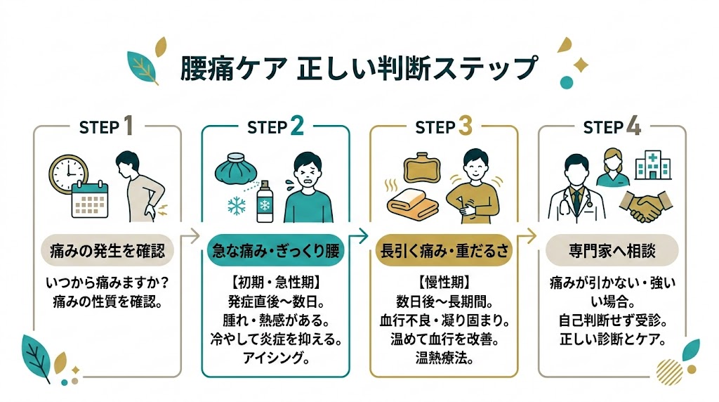冷やす?温める?正しい判断基準の図解