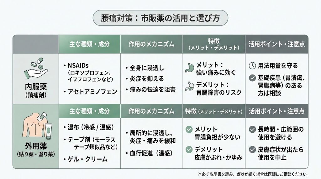 市販薬の活用方法の図解