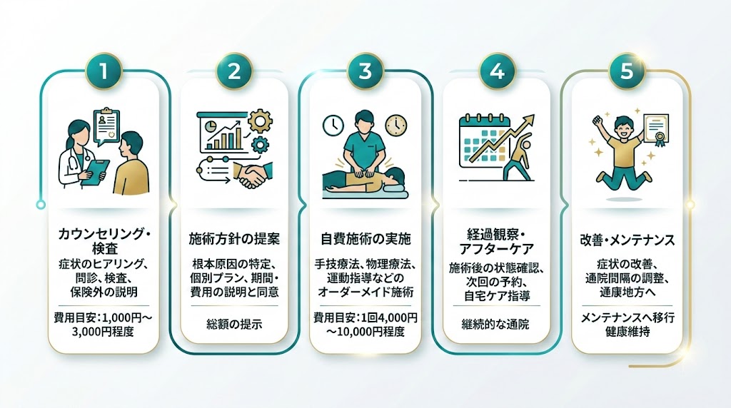 自費施術の内容と費用相場の図解