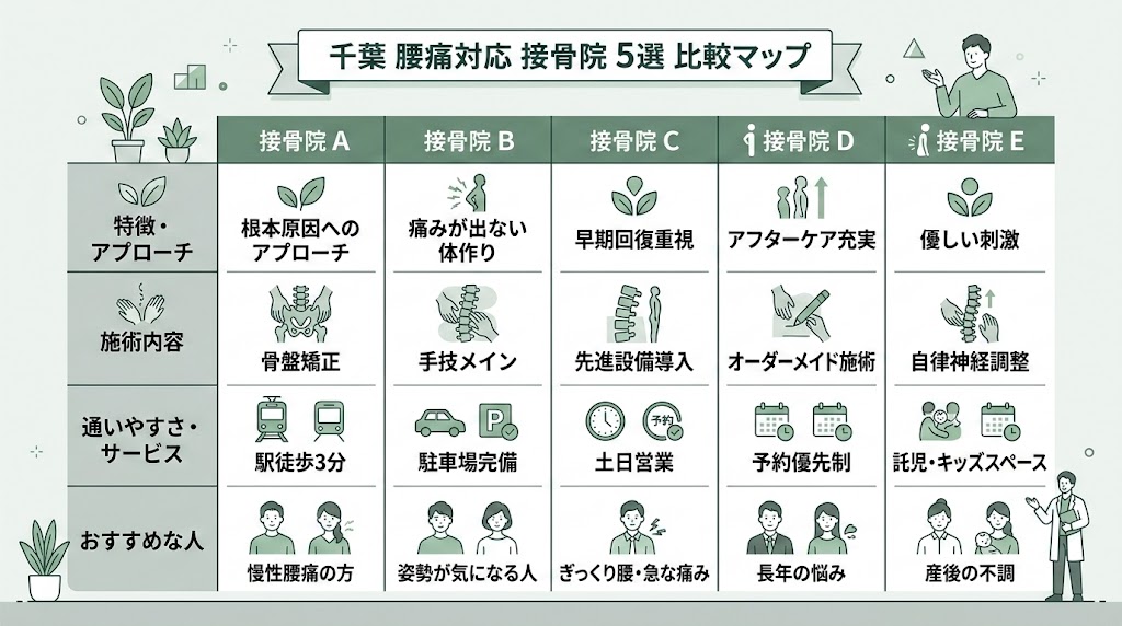 千葉で腰痛におすすめの接骨院5選の図解