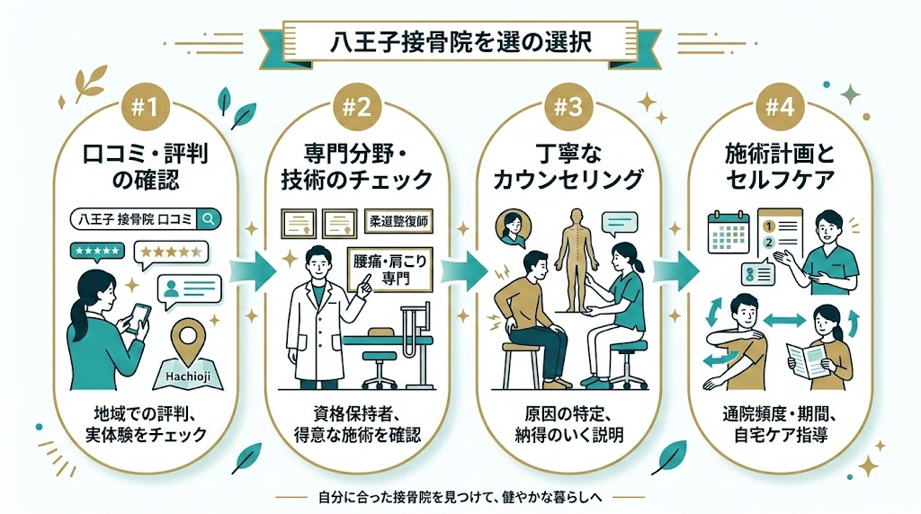八王子で接骨院を選ぶ際のポイントの図解