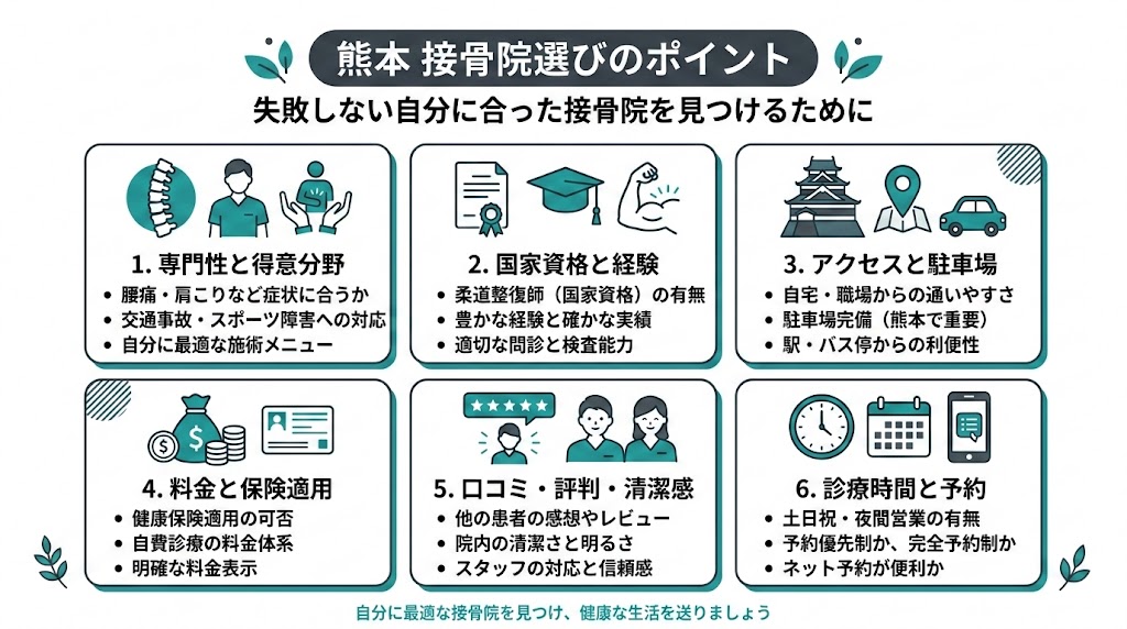 まとめ｜熊本で自分に合った接骨院を見つけようの図解