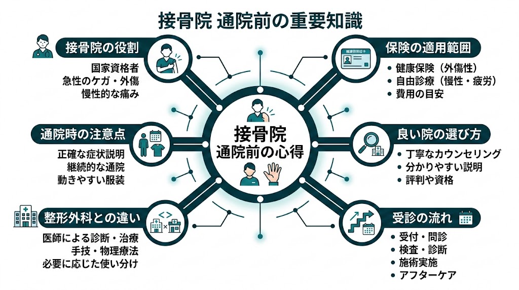 接骨院に通う前に知っておきたいことの図解