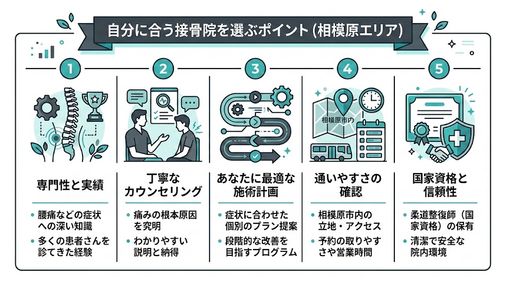 まとめ｜相模原で自分に合った接骨院を見つけようの図解