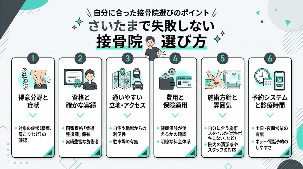 まとめ|さいたまで自分に合った接骨院を見つけようの図解