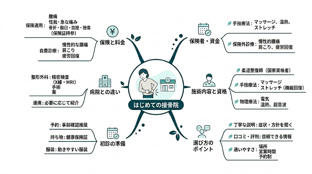接骨院に通う前に知っておきたいことの図解