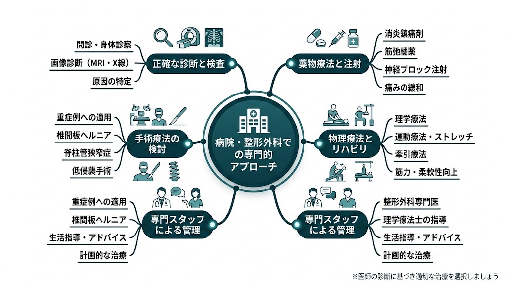 【アプローチ3】病院・整形外科で治す方法の図解