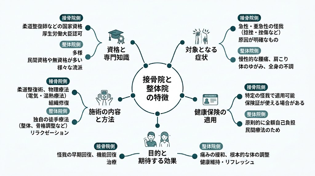 接骨院と整体院の決定的な違いの図解