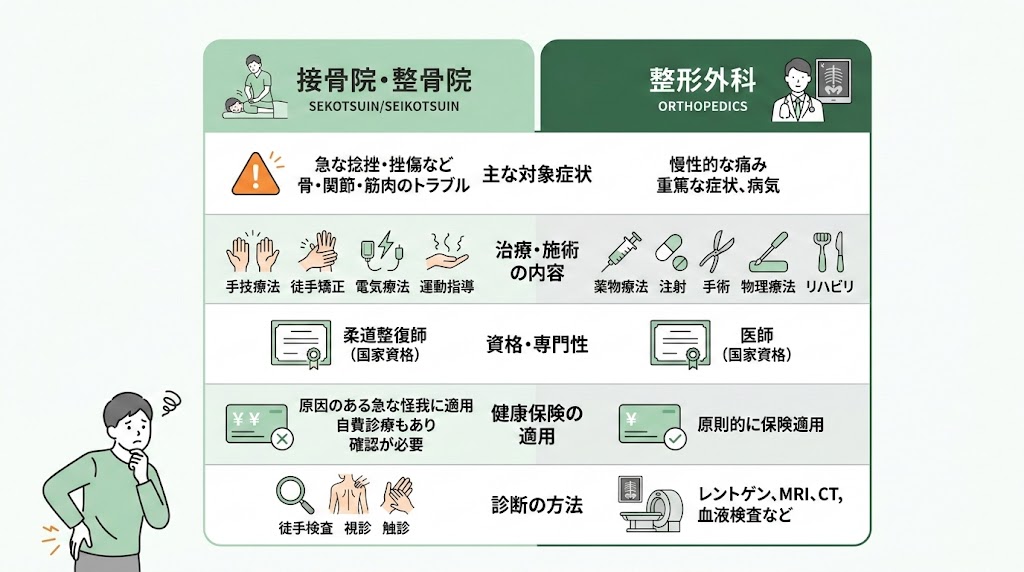接骨院に通う前に知っておきたいことの図解